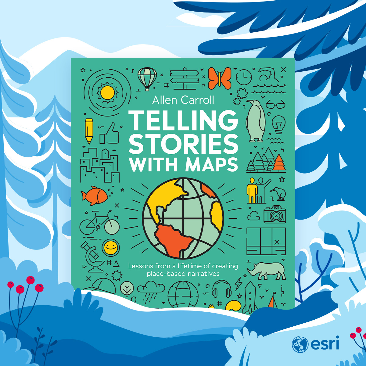 Esri's tweet photo. Give the gift of storytelling! 🎁 𝘛𝘦𝘭𝘭𝘪𝘯𝘨 𝘚𝘵𝘰𝘳𝘪𝘦𝘴 𝘸𝘪𝘵𝘩 𝘔𝘢𝘱𝘴 is essential for anyone interested in the powerful storytelling potential of maps.

Use code HOLIDAYS2025 for 30% off #EsriPress orders within the US &amp; Canada through Dec 31: https://t.co/mQgatEybrV https://t.co/eXRl38A0mu