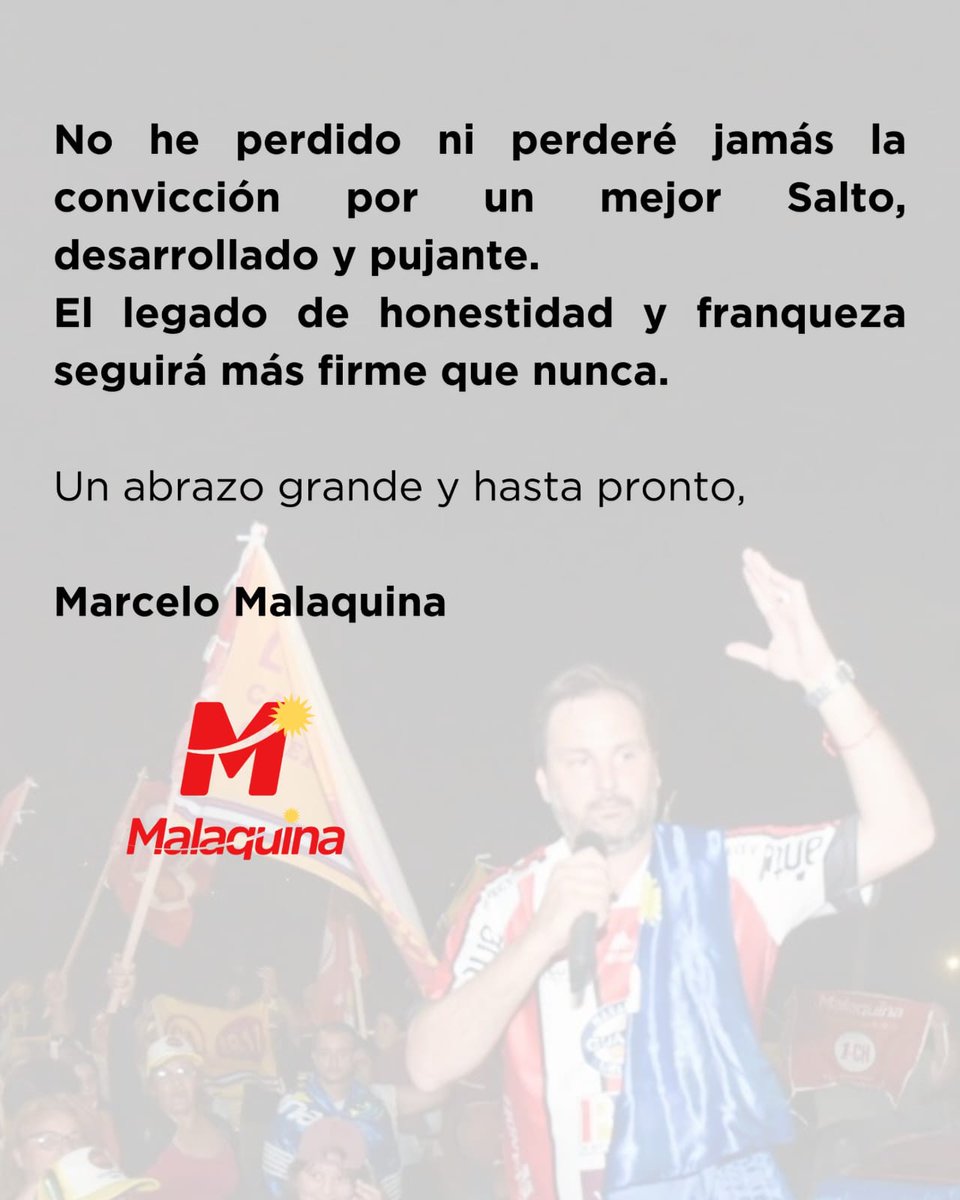 El legado de honestidad y franqueza seguirá más firme que nunca.

Un abrazo grande y hasta pronto,
Marcelo Malaquina