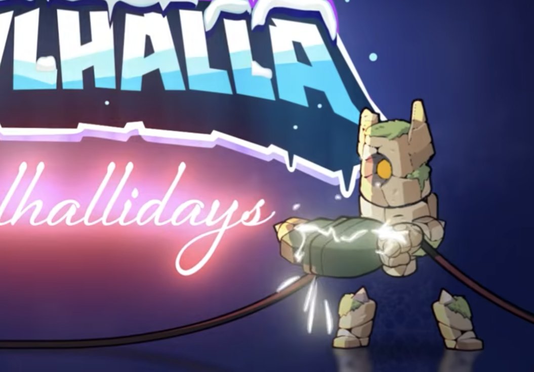 Anyone else notice this adorable little Kor animation in the corner of the #Brawlhalla holiday event trailer today? It caught me off guard in a good way. We don't often see these character rigs move like this.