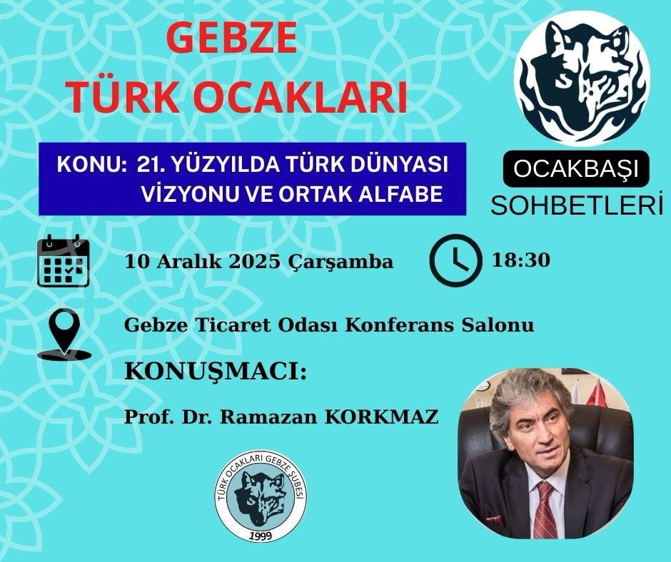 Türk Ocakları tarafından düzenlenen “21. Yüzyılda Türk Dünyası Vizyonu ve Ortak Alfabe” konulu Ocakbaşı Sohbeti’ne Zafer Partisi Darıca İlçe Başkanlığı olarak katılım sağladık.

Türk dünyasının geleceği, ortak kültürel mirasımız ve alfabe birliği üzerine son derece verimli bir