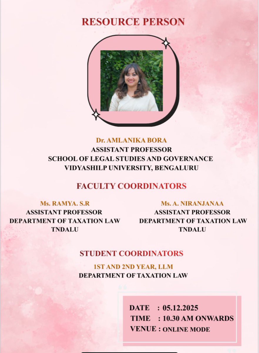 Humbled to speak on “Screens, Shadows &amp; Safety: The New Age Battle Against Digital Abuse” at the 16-Day UNiTE 2025 Seminar Series organised by the Department of Taxation Law, TNDALU <a href="/Tndalu_Official/">Tamil Nadu Dr.Ambedkar Law University</a> 
#16Days #16DaysOfActivism2025