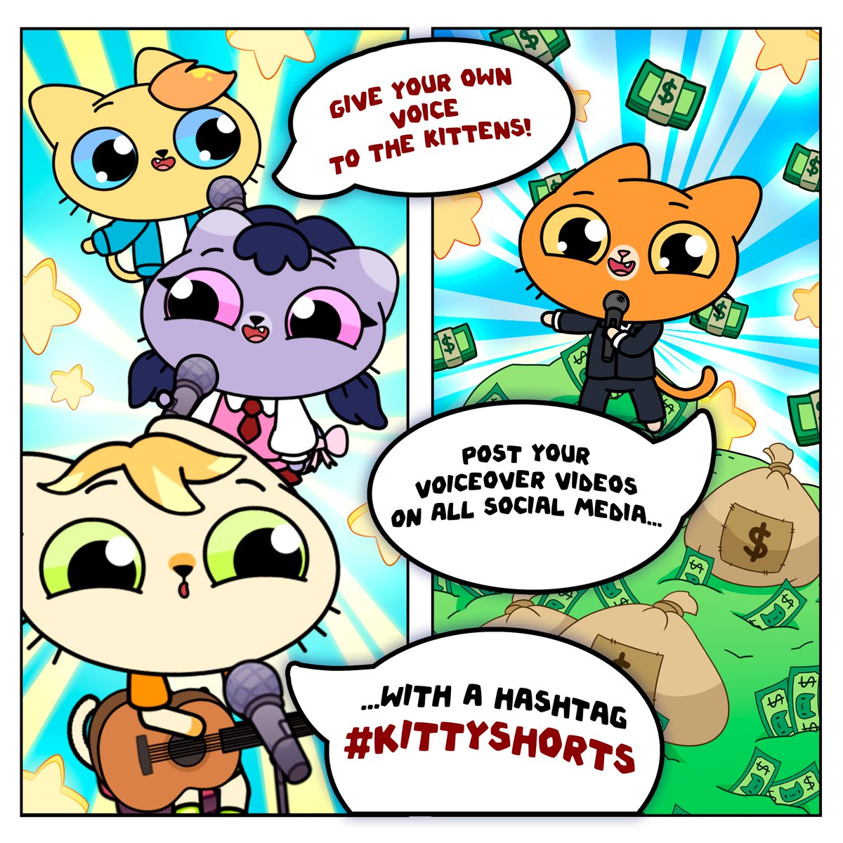 We turn YouTube series into a cross-platform ecosystem:

🎬 Characters play the same games we make 
🎮 Kids download &amp; join  
🎤 UGC: voice characters ⇒ get featured 🔁 Watch ⇒ Play ⇒ Create ⇒ Share ⇒ Repeat
That’s how we grow Teeny Tiny into a real media universe.
#indiedev