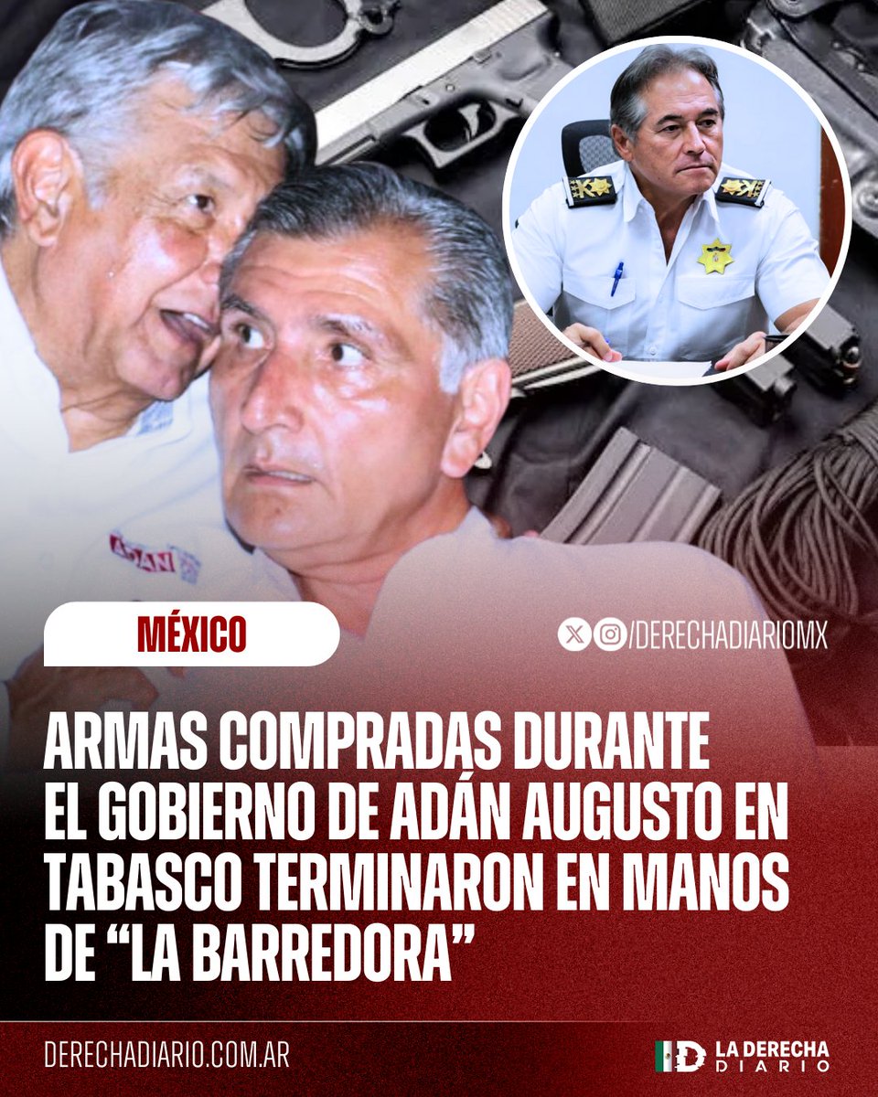 🚨🇲🇽 | LOS PATROCINÓ: En 2020 el gobierno de Tabasco de Adán Augusto López gastó 5.3 millones de pesos en la compra de armas para la Secretaría de Seguridad encabezada por Hernán Bermúdez Requena.

Según el expediente de la FGR, por ordenes del también conocido como "Comandante