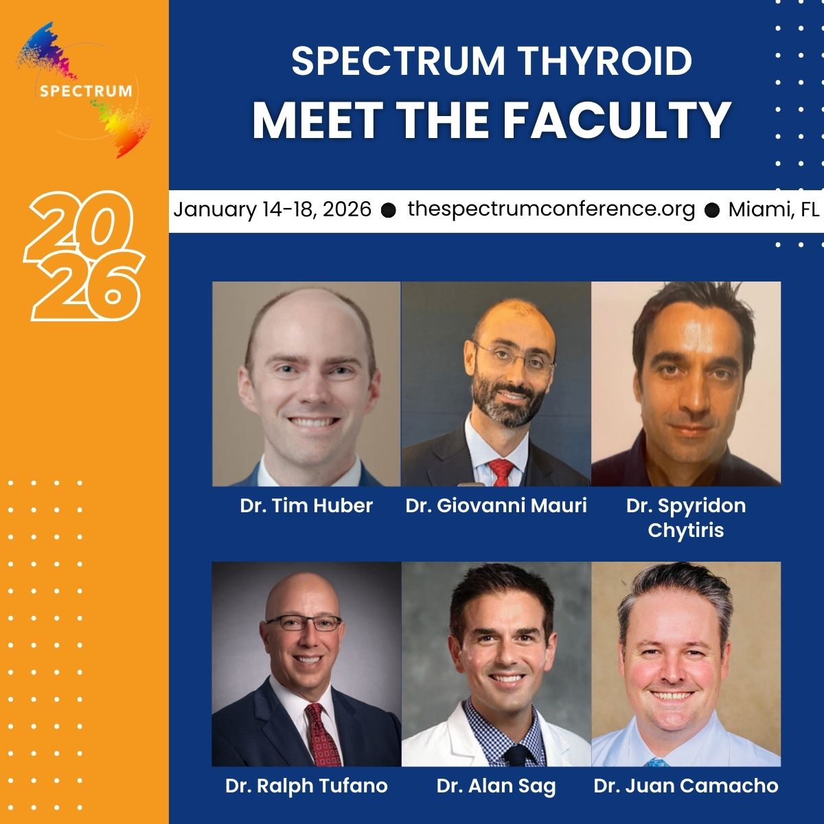 Discover the exciting lineup of SPECTRUM's 2026 conference sessions! Our diverse faculty will cover a range of topics including Breast, Urology, HCC, Lung, Bone, Thyroid and much more.   Don't miss out on this opportunity to gain valuable insights.  thespectrumconference.org.