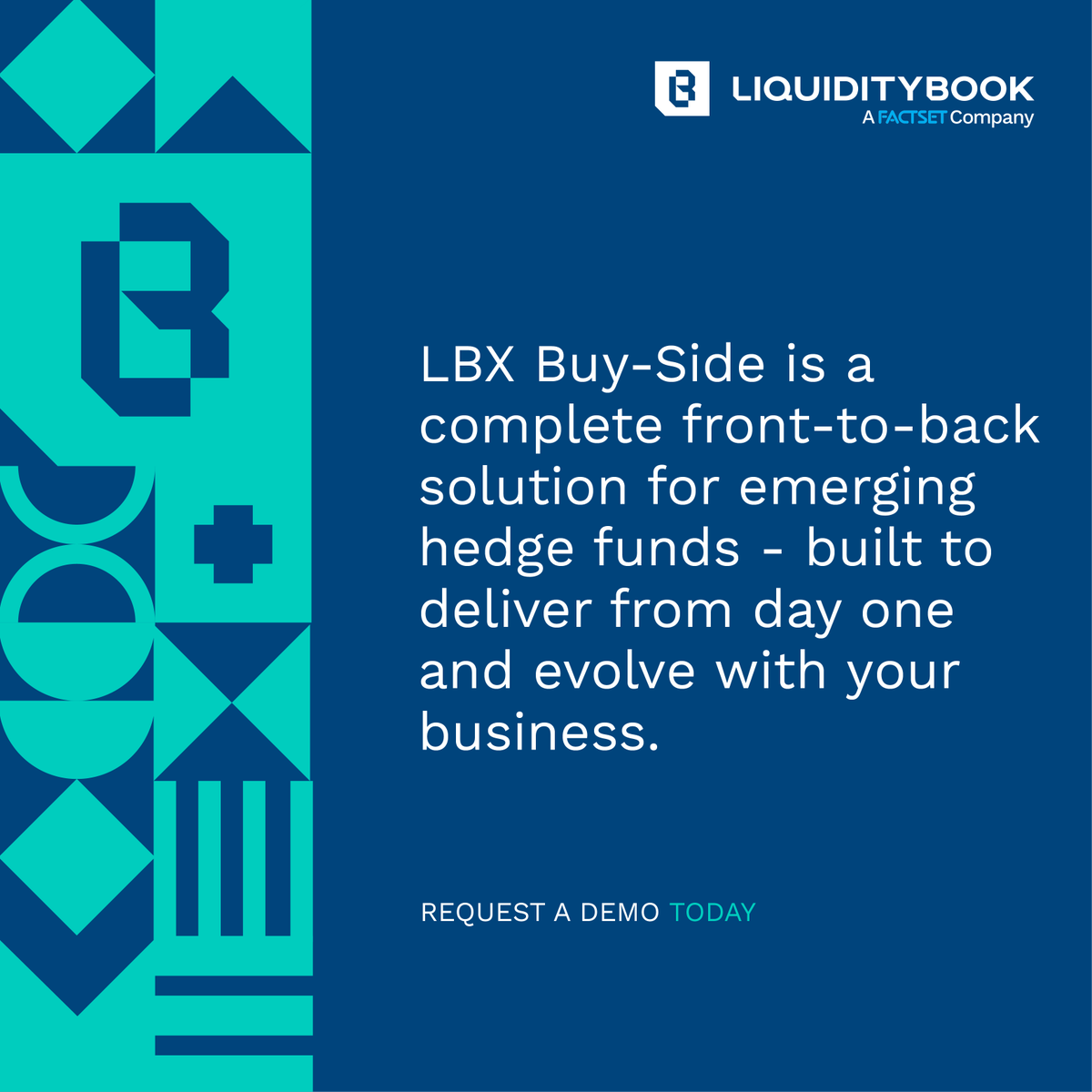 LiquidityBook's tweet photo. LBX Buy-Side is the industry’s most comprehensive portfolio, order and execution management system, available as a full POEMS or streamlined OEMS, designed for buy-side firms of every size and strategy.

Explore the platform: https://t.co/u8KF25J5XC https://t.co/C4O9j6YO8u