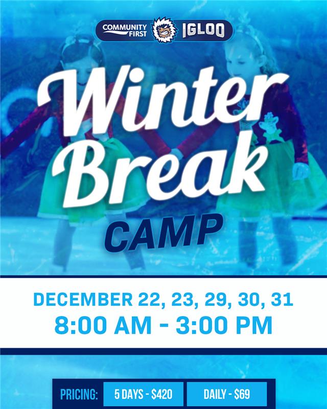Winter break just got way cooler! 🧊✨

Come to Community First Igloo for Winter Break Camp, happening December 22, 23, 29, 30, and 31 from 8 AM to 3 PM. Filled with skating, games, and plenty of smiles. $420 for 5 days or $69 daily.

🔗 bit.ly/4pvokJc