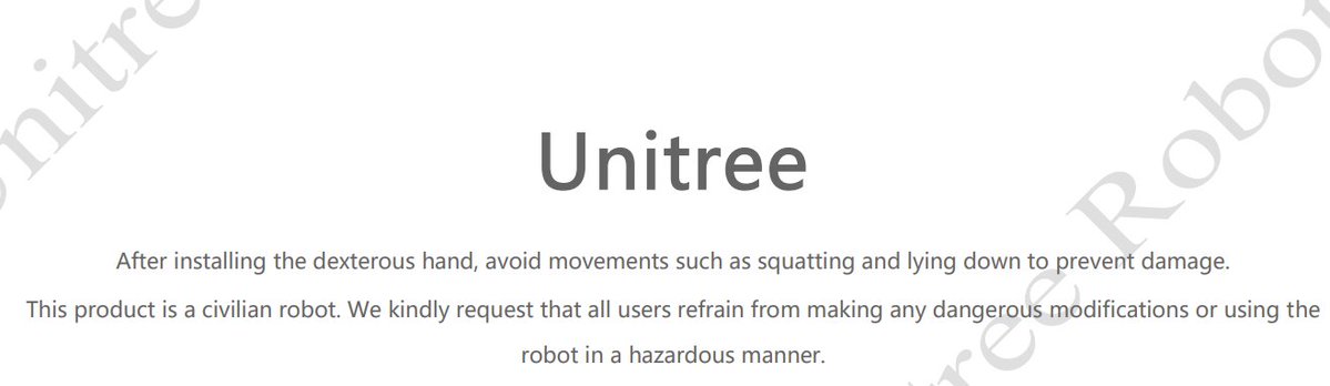 El manual de servicio de Unitree es así:
"Nuestros robots durarán más si no hacemos nada con ellos.
"Por favor, tamp