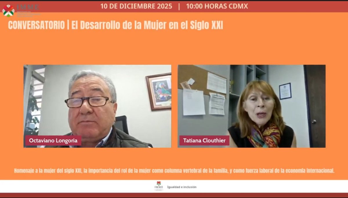 IME_SRE's tweet image. ✨ Ya estamos #EnVivo en el conversatorio: El Desarrollo de la Mujer en el Siglo XXI.
📲facebook.com/share/v/1AgB3r… 

Un espacio para reflexionar sobre el papel de la mujer en la familia, la sociedad y la economía global. 💜

#MujeresEnElSigloXXI #IMME