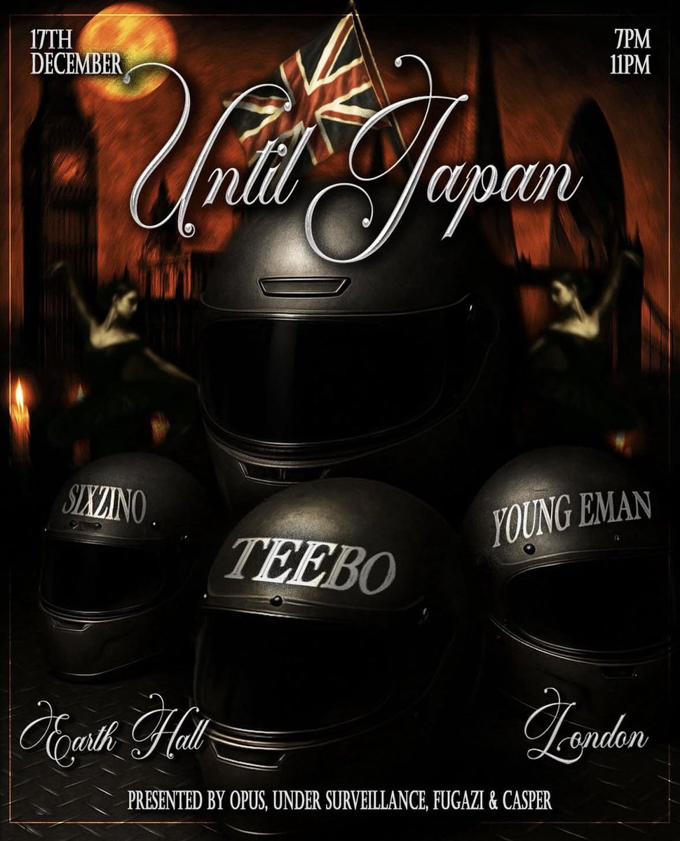 UNTILJAPAN LIVE IN LONDON 

NEXT WEEK 🚨