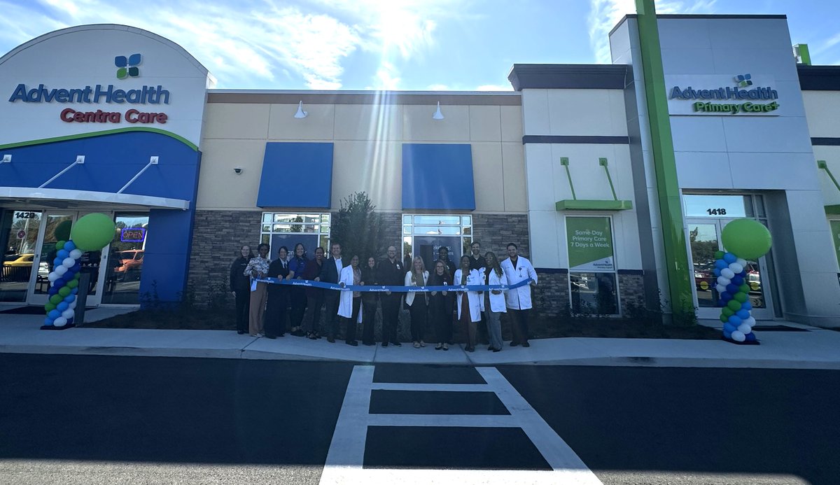 AdventHealthEFL's tweet photo. Ribbon cut, doors open! ✂️✨

Our new AdventHealth Centra Care Tavares and AdventHealth Primary Care+ Tavares clinics are now serving Lake County — offering walk-in urgent care, same-day visits, and a more connected path to care in Tavares.

More here: https://t.co/YBlTwDHhsd https://t.co/j1LE1QWoXl