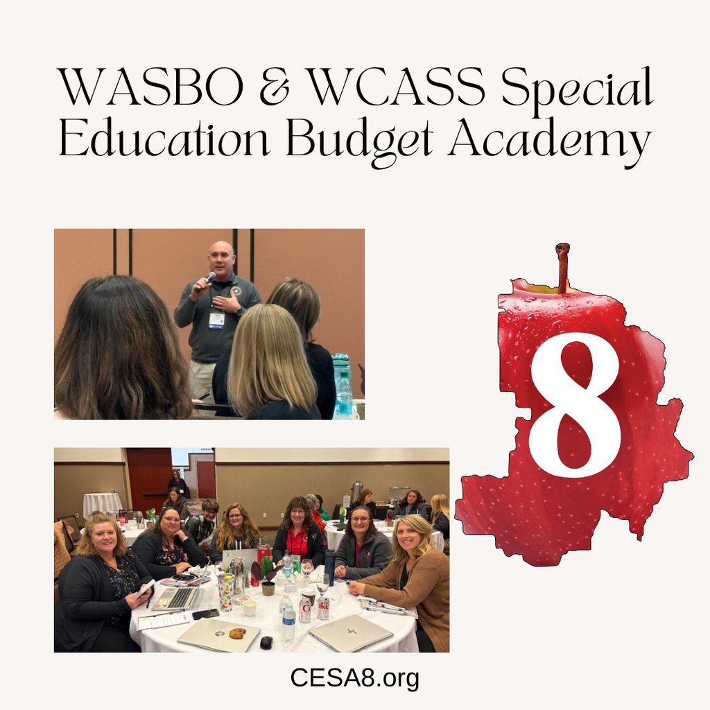 From presentations to powerful conversations, our teams had a productive day at the WASBO &amp; WCASS Budget Academy in Stevens Point. Nick &amp; Lisa’s session on special ed funding and collaboration truly reflected CESA 8’s values of partnership and service!