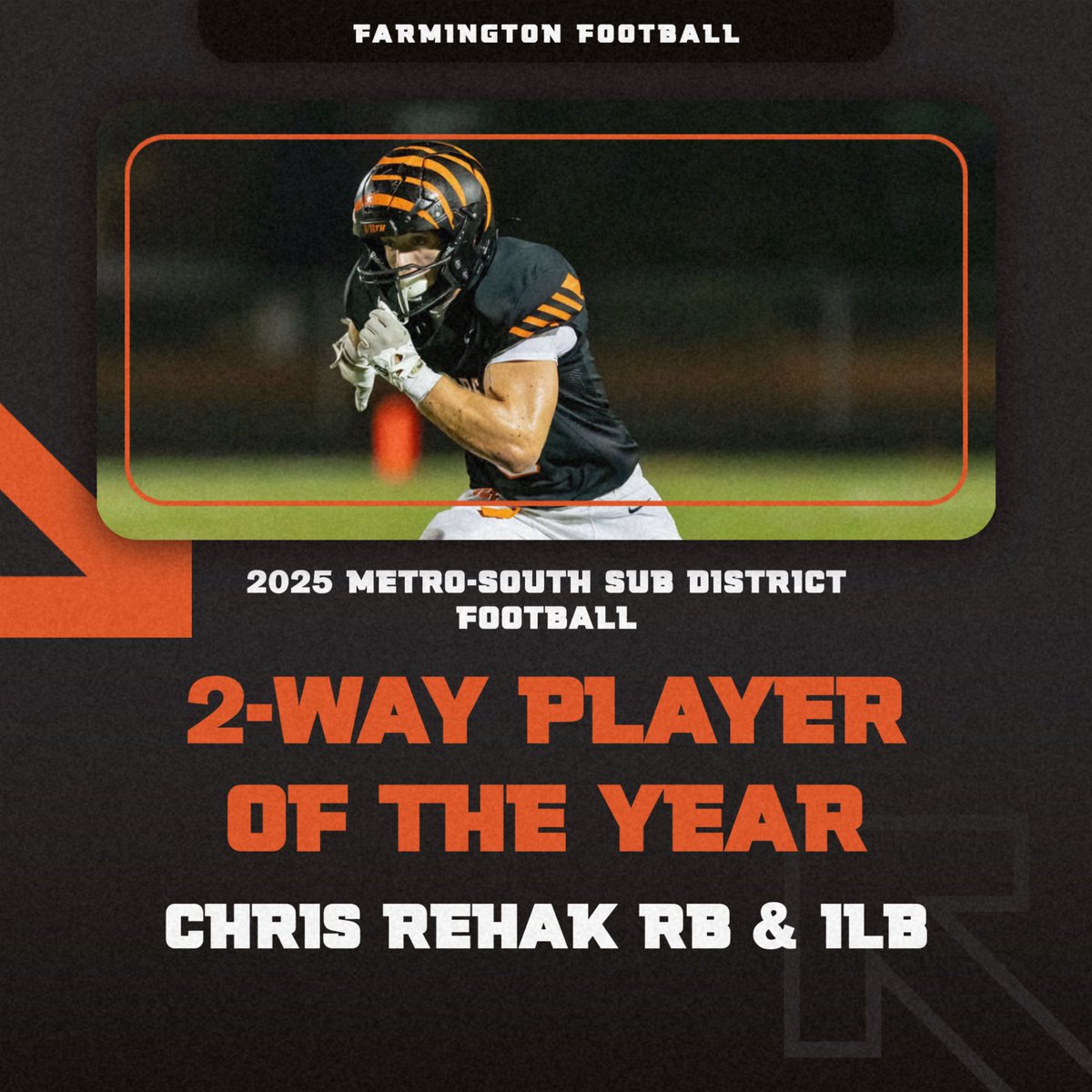 Chris has been busy racking up postseason awards! 

Please join us in congratulating him on being named the Metro South District Two-Way Player of the Year. 

We also want to wish him the best of luck this weekend as he competes in the All-Star Game at U.S. Bank Stadium.
