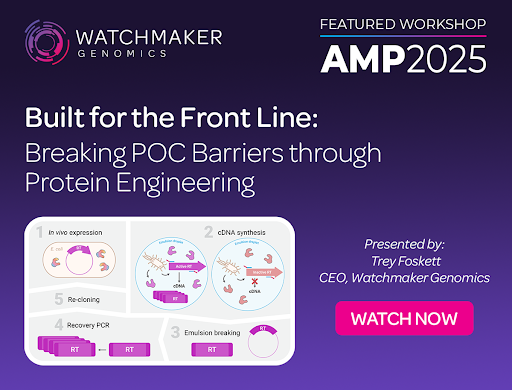 WatchmakerGeno1's tweet photo. 🚀 What’s powering the next wave of molecular diagnostics? Watch Trey Foskett explain how Watchmaker engineers next-gen enzymes to boost sensitivity, speed &amp; robustness in qPCR, RT-qPCR &amp; point-of-care assays. Full talk linked in comments. #MolecularDiagnostics #EnzymeEngineering https://t.co/aWIaazb5em