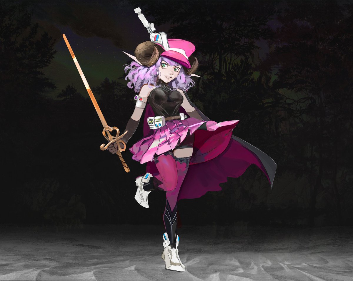 D1nt0n's tweet photo. Violet Goblin (Lover)

Driven by passion and obsession, the Violet Goblin rushes forward with reckless devotion.
Her strike slows the rainbow’s sprint, just enough for the others to close in. https://t.co/ZcpvkoT88E
