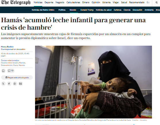 ESCÁNDALO MUNDIAL: Hamas escondió toneladas de leche infantil y suplementos nutricionales destinados a niños en un almacén para permitir que los gazatíes pasaran hambre y así reforzar sus denuncias de hambruna generalizada con el fin de perjudicar a Israel.

¿Habéis visto a los