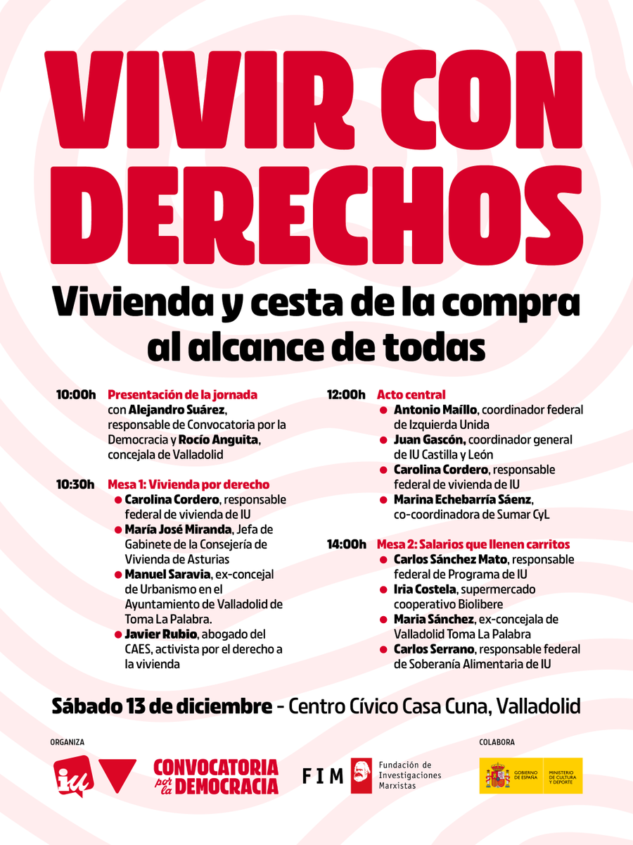 No podemos quedarnos solo en las trincheras de la resistencia: necesitamos dar un salto hacia la acción propositiva, para construir un proyecto colectivo del individualismo al bien común.

📅 Para esto nos encontramos en la jornada de este sábado 13 en Valladolid.