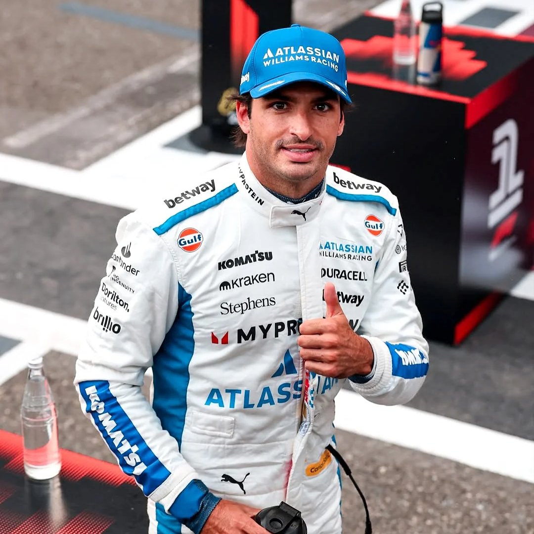F1GuyDan's tweet image. In his first year with the team, Carlos Sainz became the first Williams driver to record multiple podiums AND a front-row start in the same season since 2014 👏