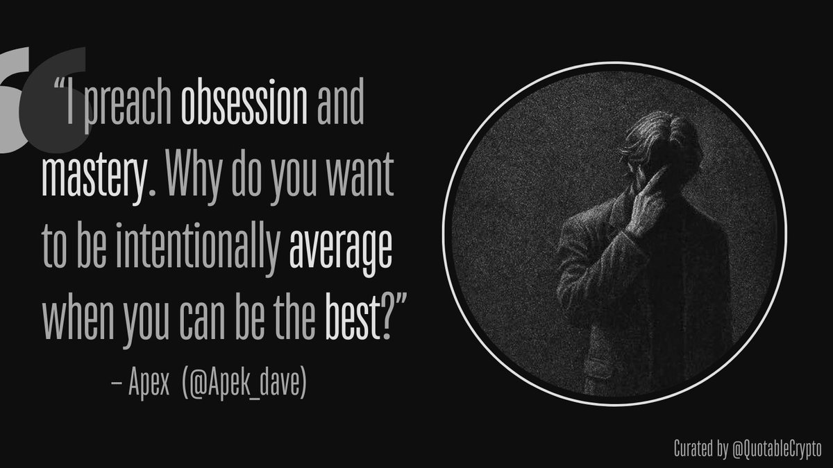 Some people settle for mediocity.

Some people are waiting for permission to excel.

Some people could care less.

And some people like Apex pursue excellence because a person's level in life is a CHOICE.

100% agree with👇🏻this...

Follow <a href="/Apek_dave/">Apex♠️</a> ♠️