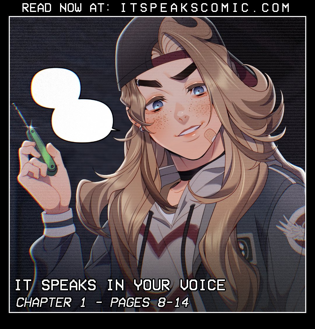 It Speaks In Your Voice updated today!

The 🔞drama/horror BL webcomic about the guy accidentally unleashing a violent demon and then dating it? That one. 

📼Pages 8-14 were just unlocked. 
😈Pages 31-41 were just added.
#itspeakscomic #itspeaksinyourvoice