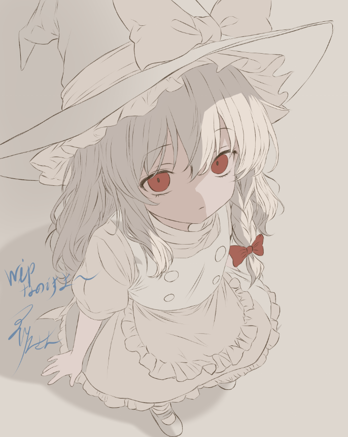 霧雨魔理沙 「wipなのですよ～ 初めてきちんとアルビノな子を描こうとしてます～ アルビノ魔理」|アイリスさん🎄のイラスト