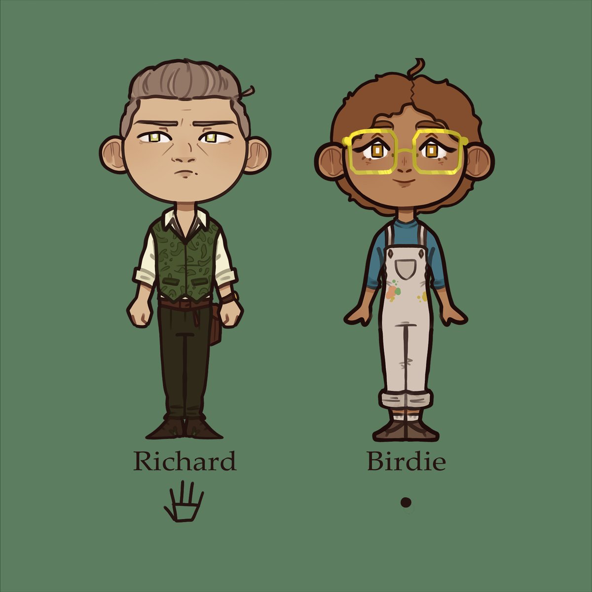 charlottebmakes's tweet photo. Chibi OC's day 3: "The unlikely alliance."
Richard and Birdie
#OC #originalcharacter #maincast #protagonists #linksbackproject #chibi https://t.co/T6KAQ9r2Dq