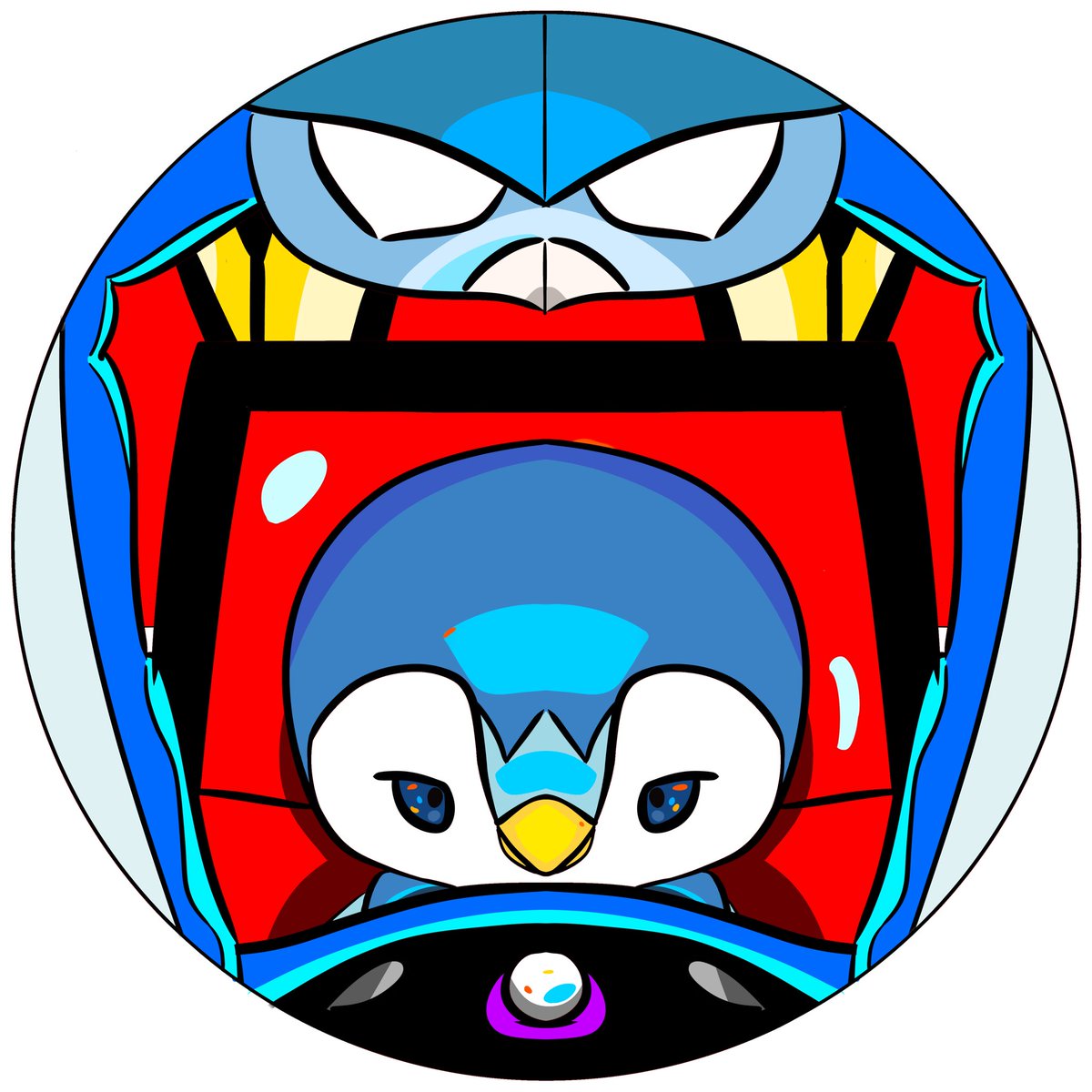 パチンカーのポッチャマ描いたよ。クオリティはこんなもんだけどこーゆーの描いて欲しいとかあったら返信？しといてくれれば暇な時また書くと思う！