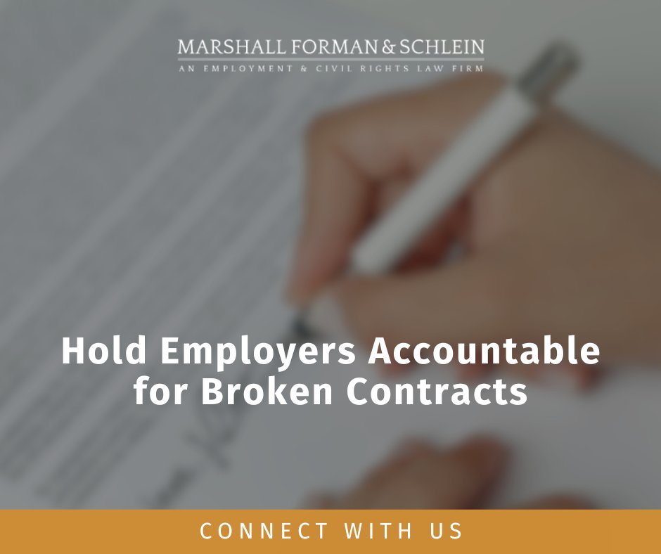 marshall_forman's tweet photo. When employers break their promises, employees pay the price. From unpaid wages to broken benefit agreements, a breach of contract is serious. Contact us today to hold your employer accountable.
#BreachOfContract #Employment

https://t.co/zscnvrVwKv https://t.co/GbCb9BQR9I