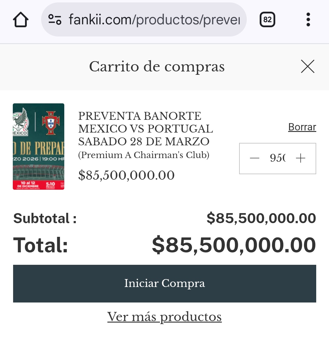 DEUTSCHRIS's tweet photo. @Fankisports Al menos la página fake si funciona y ya me dejo comprar 9500 boletos en VIP🤣 https://t.co/ewCdZsId4g