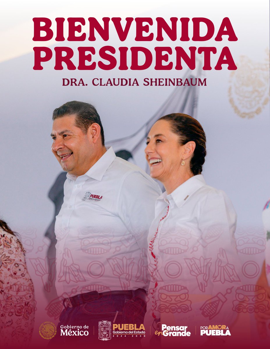 ¡#BienvenidaPresidentA <a href="/Claudiashein/">Claudia Sheinbaum Pardo</a>!

Su visita marca un paso clave con la inauguración del Hospital San Alejandro, proyecto que amplía la atención médica y dignifica el cuidado de las familias.

El <a href="/Gob_Puebla/">Gobierno de Puebla</a> impulsa esta visión que pone al bienestar de las y los ciudadanos.🏥