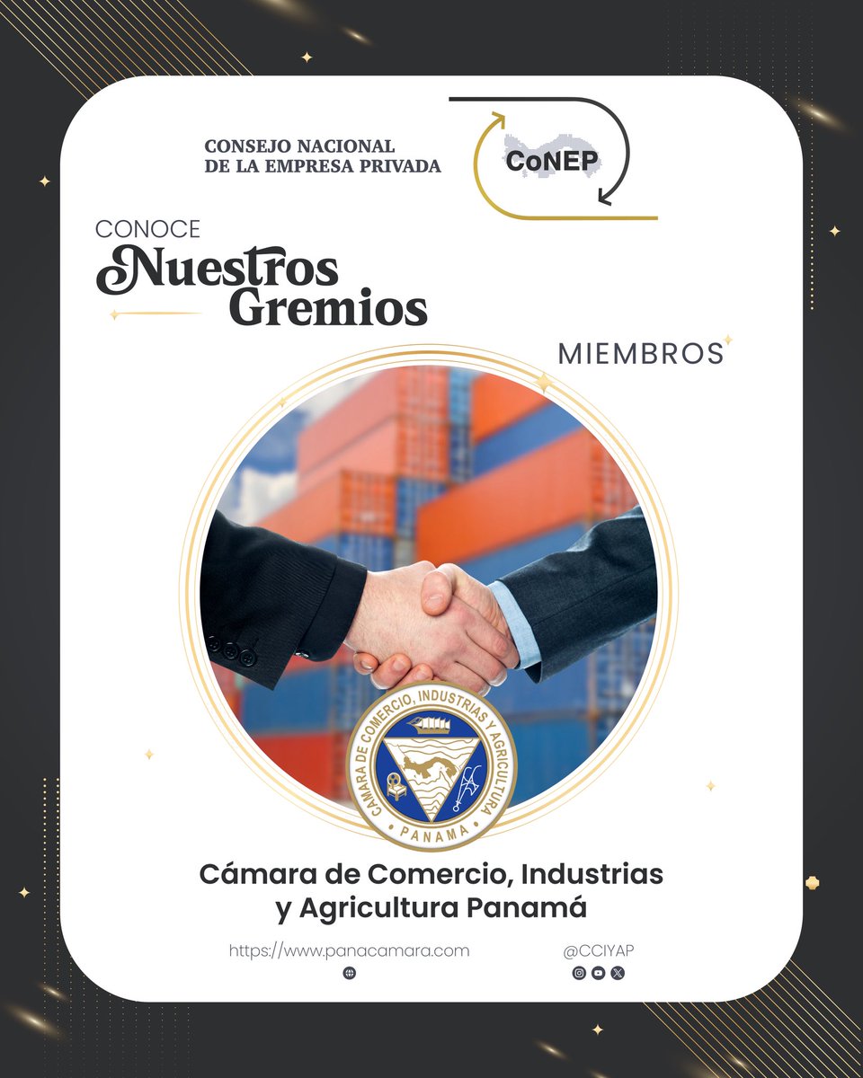 Conoce a la Cámara de Comercio, Industrias y Agricultura de Panamá (CCIAP), gremio miembro del Consejo Nacional de la Empresa Privada (CoNEP) 🤝🏼

#GremiosEmpresariales #CoNEP #ConsejoNacional #ConoceNuestrosGremios