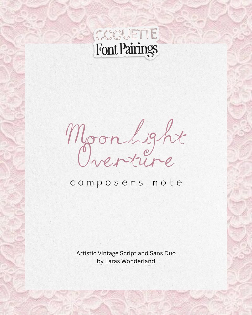 fontspring's tweet image. Soft, girly, romantic… these Coquette Font Pairings were made to elevate your next dreamy project 🎀

From whimsical scripts to dainty handwritten sans, here are the font duos stealing the spotlight this season ✨🩰

Want more fonts with dreamy coquette energy?
Browse thousands…