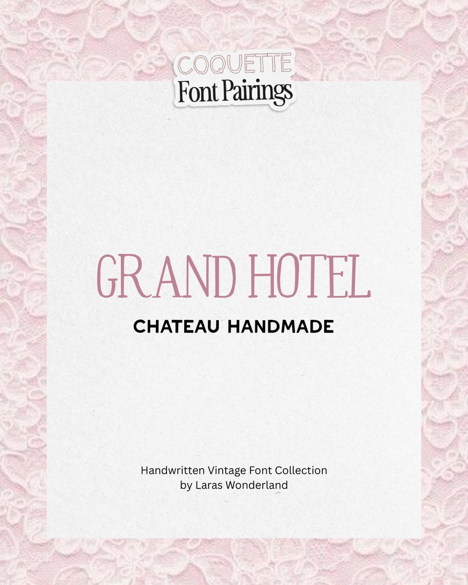 fontspring's tweet image. Soft, girly, romantic… these Coquette Font Pairings were made to elevate your next dreamy project 🎀

From whimsical scripts to dainty handwritten sans, here are the font duos stealing the spotlight this season ✨🩰

Want more fonts with dreamy coquette energy?
Browse thousands…