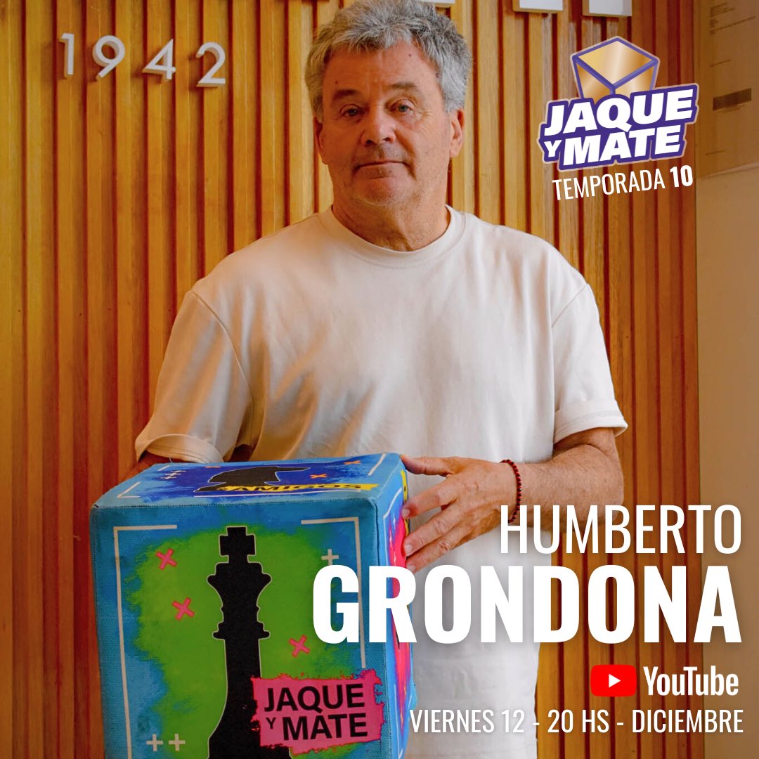 ¡Próximo invitado! 🎬 

Humberto Grondona, un apasionado del futbol y figura importante del deporte. “Humbertito”, que fue jugador de fútbol, entrenador y director deportivo, llega a JyM para repasar su gran historia de vida. 

🗓️ Viernes 12/12
⏰ 20:00hs
🖥️ YouTube: Jaqueymatetv