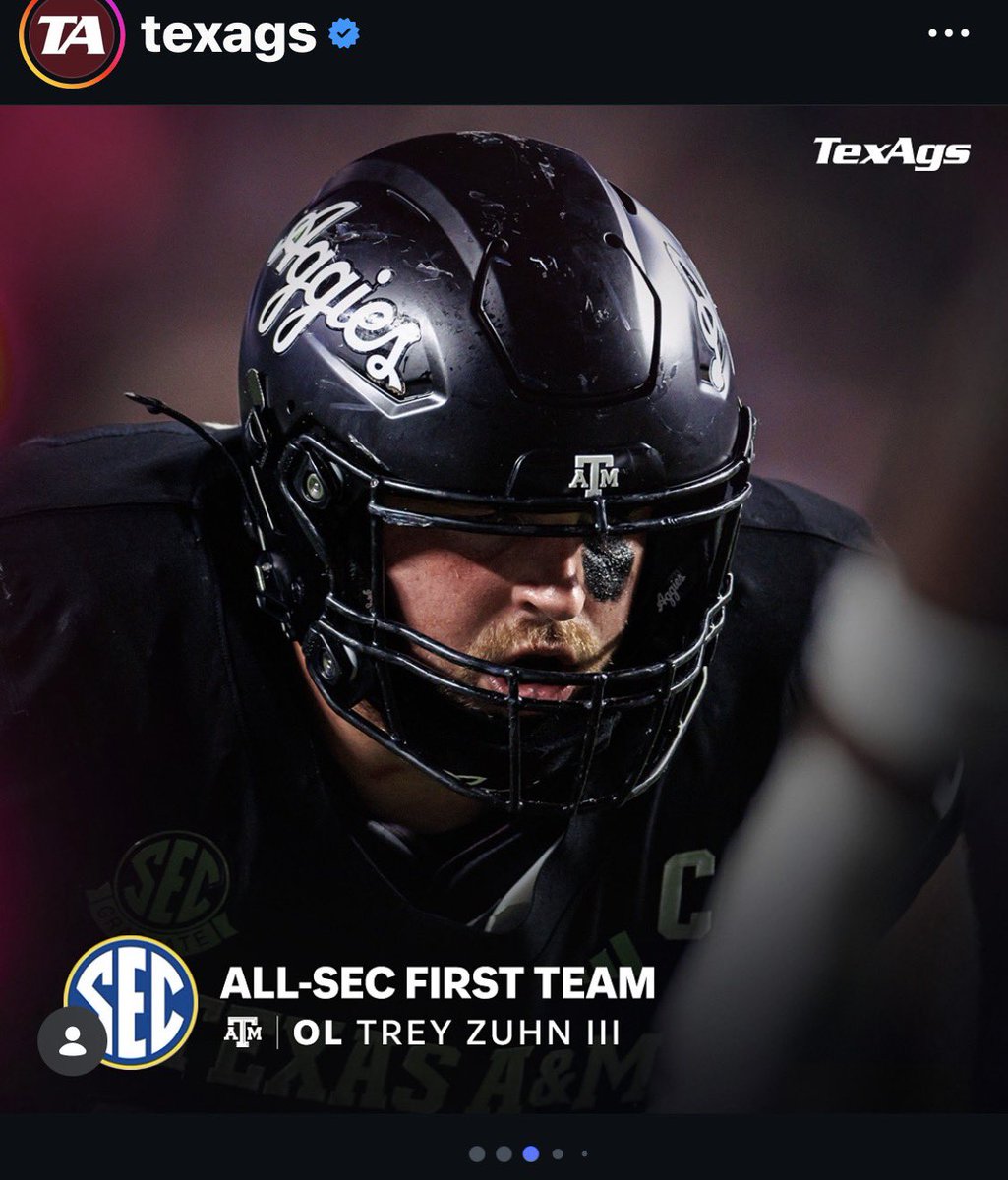 1st Team ALL SEC! <a href="/TreyZuhn/">Trey Zuhn</a> <a href="/AggieFootball/">Texas A&M Football</a> <a href="/FossilFootball/">Fossil Ridge Football</a> #DungeonFamily