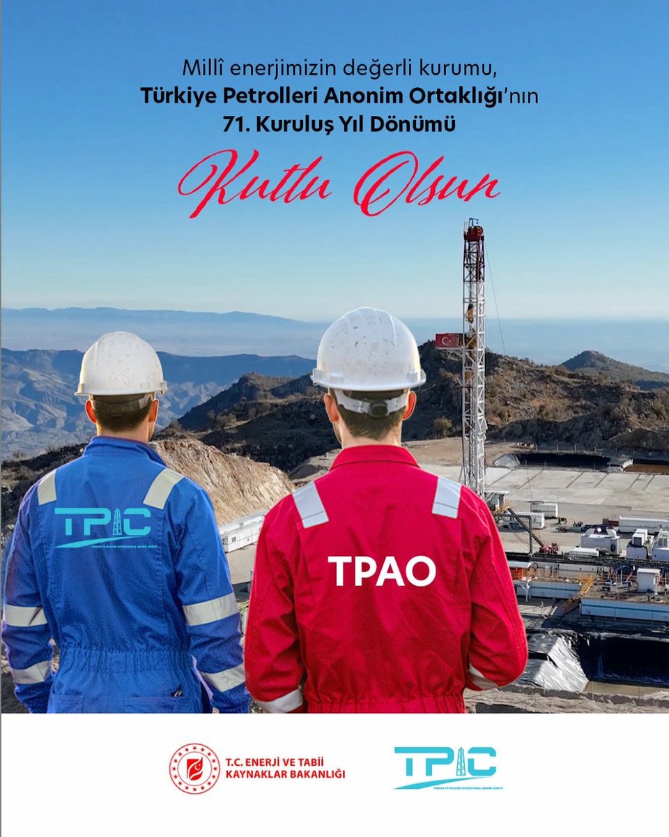 tpicresmi's tweet photo. Yer altındaki derin keşiflerden, ulusal hedeflere uzanan her başarıda, TPIC olarak omuz omuza yürüdüğümüz milli değerimiz  @trpetrolleri’nin kuruluşunun 71. yılı kutlu olsun! 🇹🇷 https://t.co/yiEPzQEliB