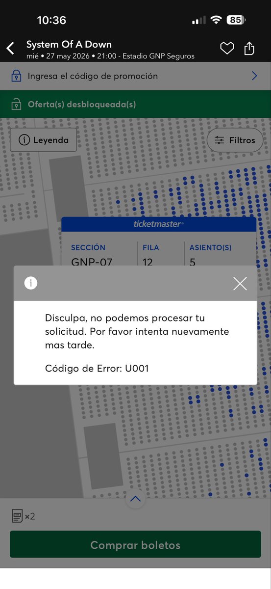 aniups's tweet image. A alguien más le está pasando?? @Ticketmaster_Me #SOAD