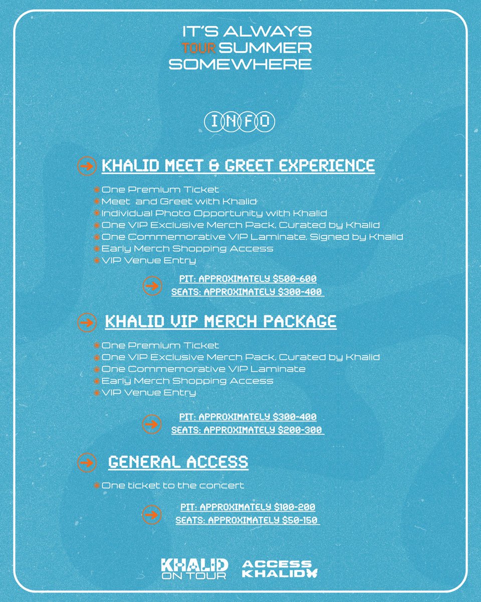 Ticket and prices for the It's Always Summer Somewhere Tour ☀️