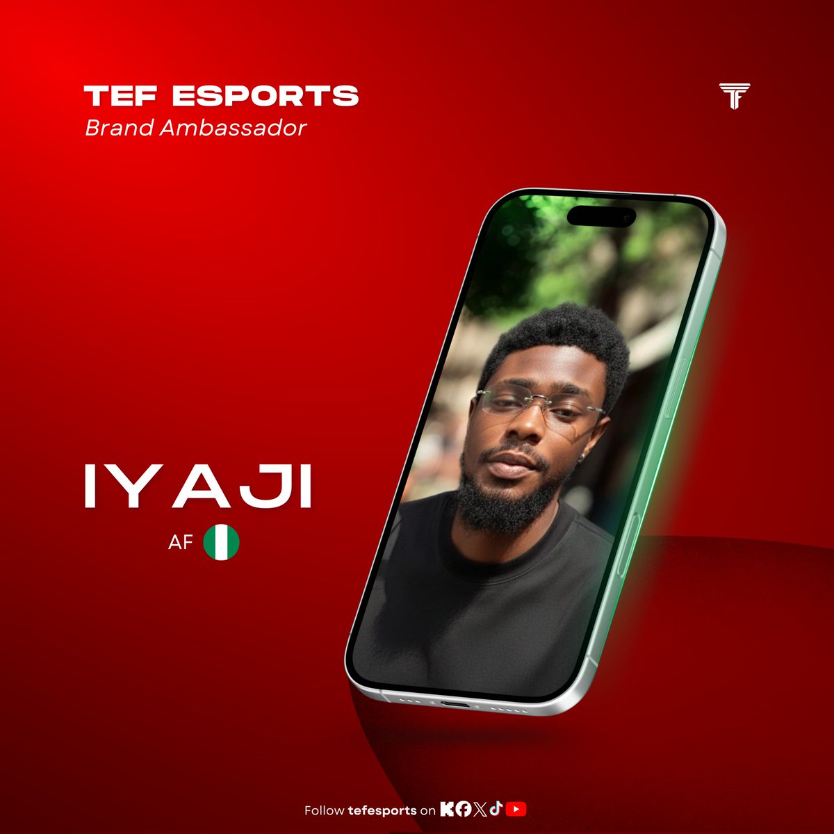 tefesports's tweet photo. Introducing Iyaji as the new TEF Africa Ambassador.
A strong addition as we solidify our presence across the region.
#AfricanAmbassador #standpoint #tefesports https://t.co/s1NvnF0Viy