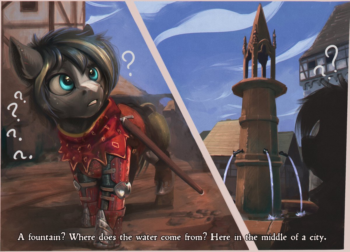 Silly horse have no idea where does the water comes from. Here. In the middle of a city.

#KingdomComeDeliverance2 deserves GOTY

#mlp #pony #mylittlepony #art