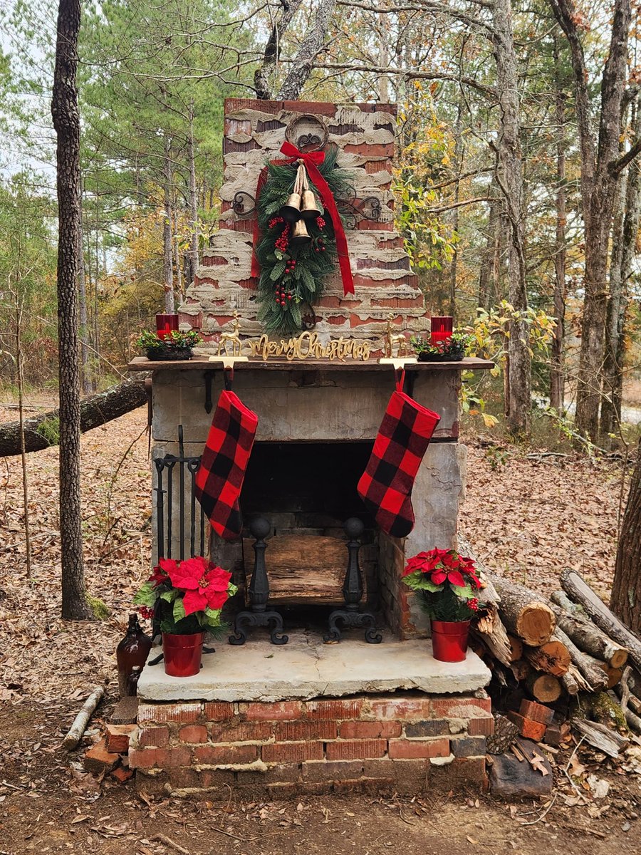 An old house place on my cousin's property. What an awesome site. Imagine all the Christmas memories that are in those bricks.
