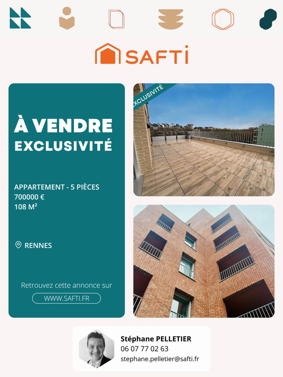 PELLETIER35's tweet photo. ✨ Nouveau | À vendre | RENNES 📍

Découvrez ce superbe T5 neuf de 108 m², situé au 5? étage d’une résidence tout juste livrée. Jamais habité, cet appartement offre un cadre de vie exceptionnel au cœur du quartier Nord Saint-Martin, à deux pas (...) https://t.co/wqThbGdBjb