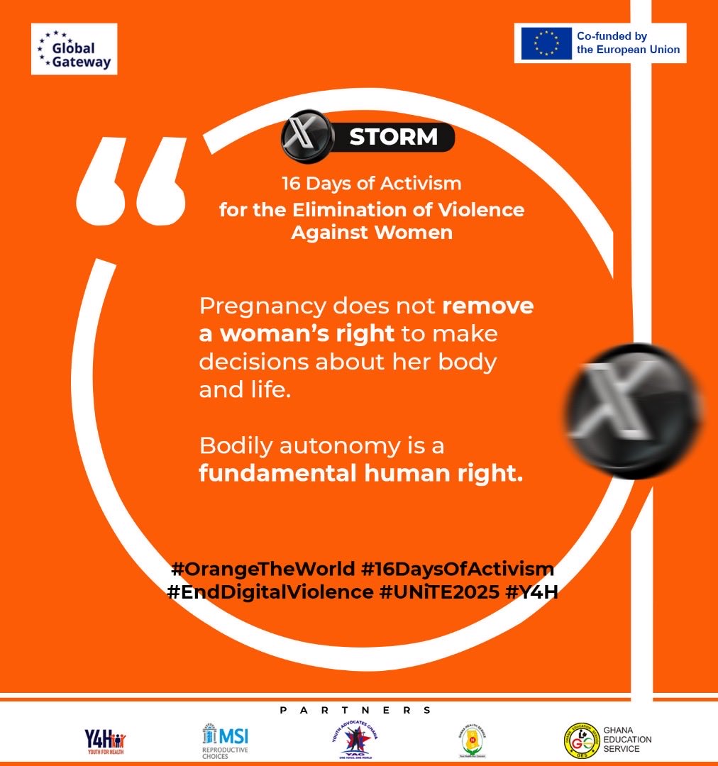 AwiniAzure's tweet photo. Action together. @Y4HProject 
@EuropeInGhana 
@MarieStopes_Gh 
@_GHSofficial 
@YagGhana
@MSIchoices
@UNICEFGhana
@UNFPAGhana

#16DaysOfActivism 
#EndDigitalViolence
#OrangeTheWorld
#UNiTE2025
#Y4H https://t.co/S41VFiGsiB