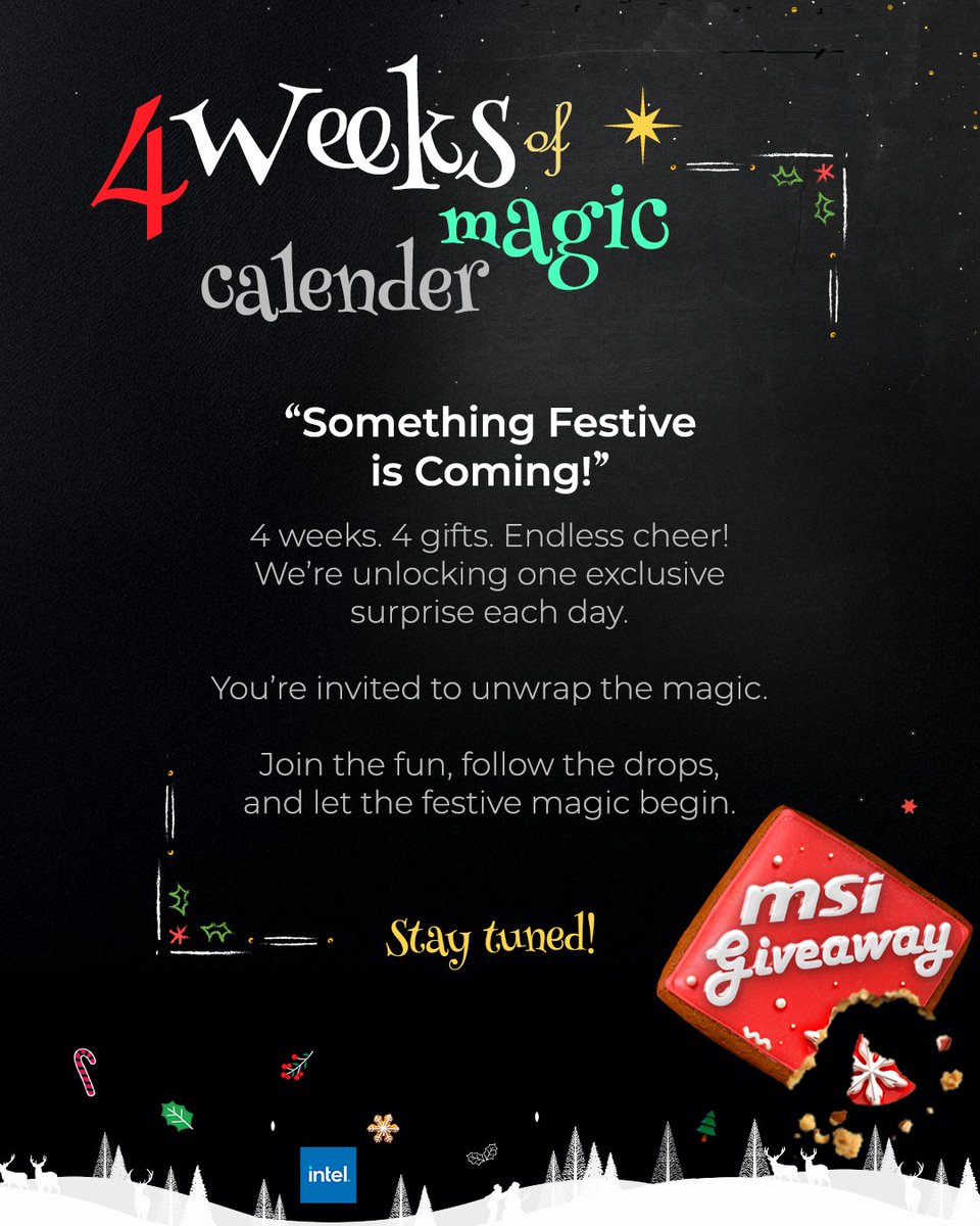MSI__UK's tweet image. 🎁 MSI Magic Calendar Giveaway 🎄 
Keep gaming with uncompromising performance this holiday season! To show our appreciation for your incredible support, MSI is bringing you four weeks of exciting surprises — with a new prize revealed every week.

⭐ Week 1 Surprise (1 Winner) ⭐…