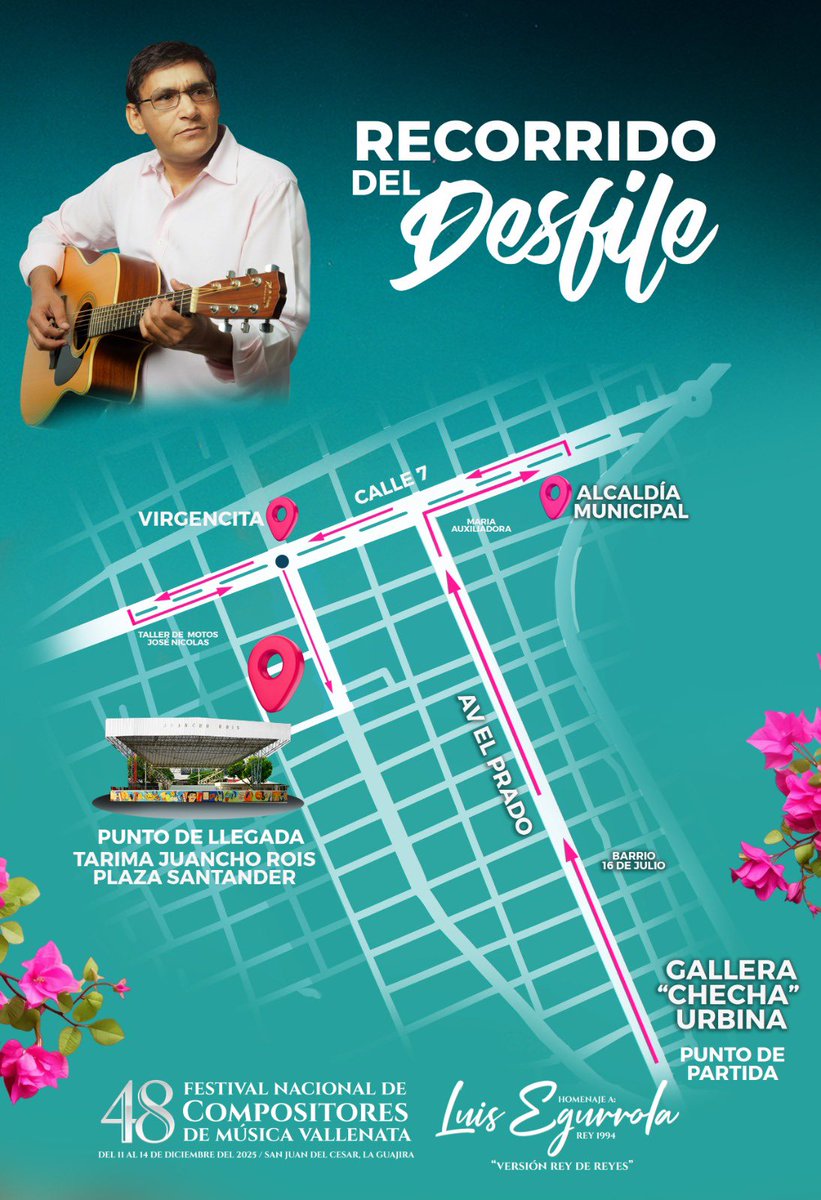 ¡San Juan del Cesar se viste de fiesta y color!.

Este 11 de diciembre vive el gran Desfile Inaugural “Costumbre sanjuanera: es entregar el corazón”, un recorrido lleno de cultura, identidad y orgullo por nuestras raíces.