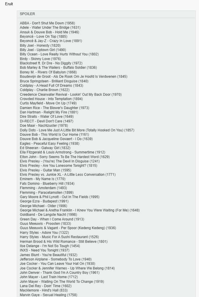 CasperDeWinter's tweet image. We zijn er weer uit, 124 nummers verlaten de #top2000 en daarvoor komen er 124 (weer) terug! Dit zijn de overzichten: