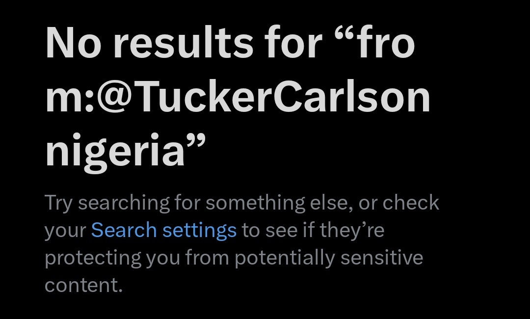 Let's check the scoreboard, shall we?

Christians murdered in Nigeria: 185,000

Number of Tucker tweets: 0