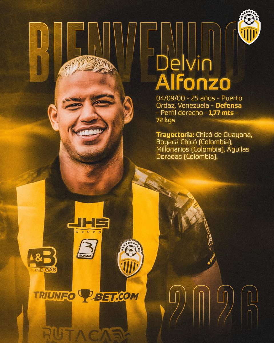 ¡Táchira presentó a Delvin Alfonzo!

Ayer Gerzon Chacón había confirmado las negociaciones vía Tamá Stereo, después <a href="/carlosrivas_ve/">Carlos Alfredo Rivas</a> y <a href="/AnibalBaldan/">Anibal Baldan</a> confirmaron la llegada del lateral a Táchira que habría firmado en horas de la tarde su contrato.