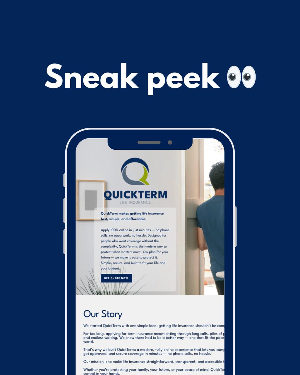 quickterm_'s tweet image. A sneak peek at something designed to make life insurance finally make sense.

Simple design. Instant quotes.

That’s QuickTerm — launching soon.

#QuickTerm #SimplifyLifeInsurance #ComingJanuary2026 #PeaceOfMind
