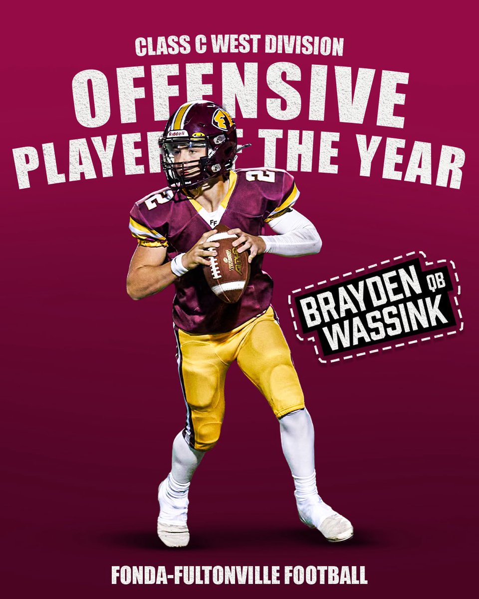 Congrats to Brayden Wassink Class C West Division Off. POY