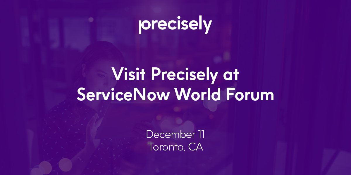 PreciselyData's tweet image. 🤝 Heading to the ServiceNow World Forum in Toronto? 

Meet the Precisely team and discover how we’re helping businesses enhance their #ServiceNow platforms with seamless integration of #IBMZ and #IBMi systems. 

More Info: okt.to/uc56xA

#ServiceNowWorldForum